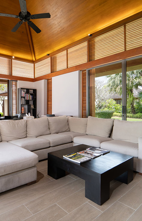 Villa Jia - sitting room and book collection